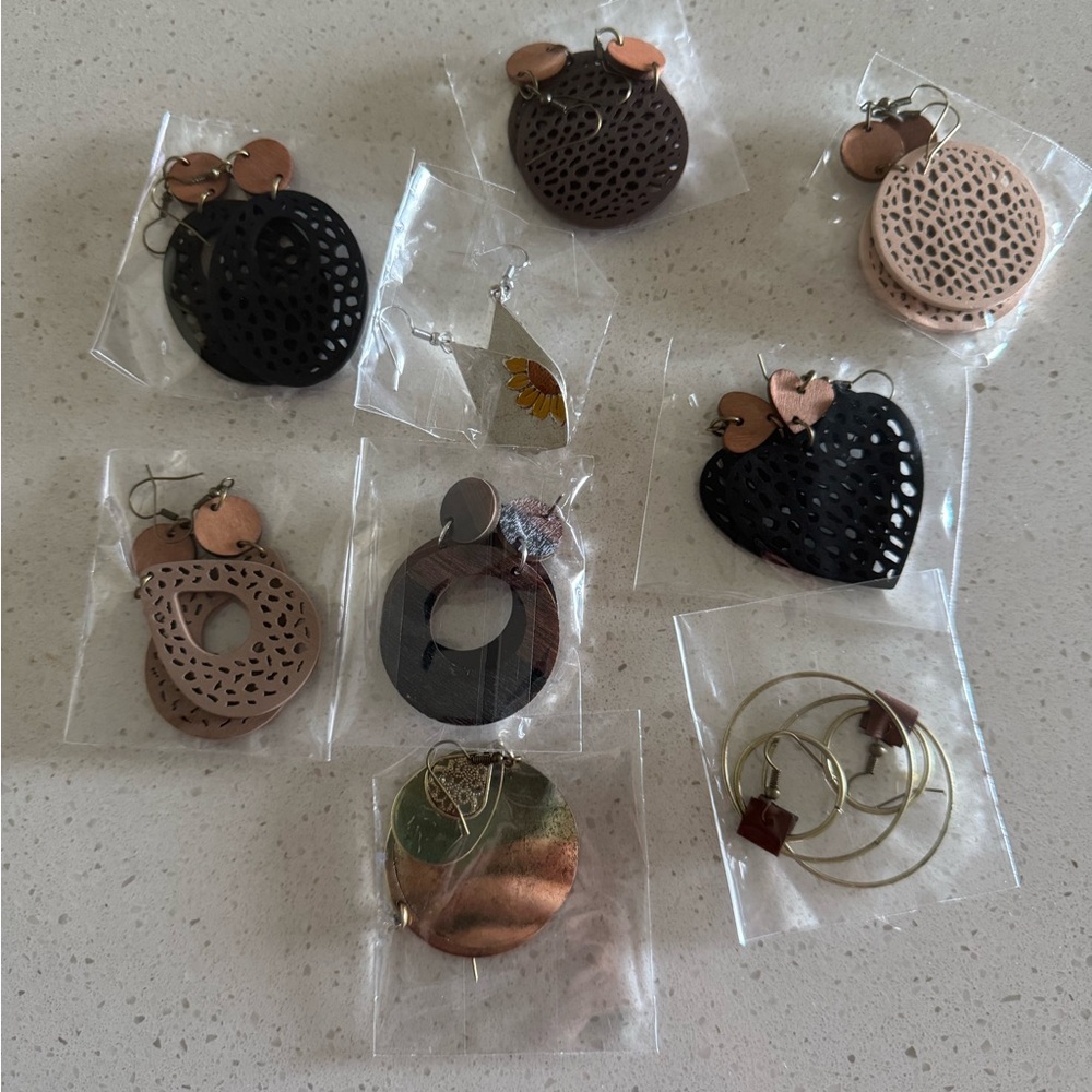Assorted Black and Brown Earrings Set